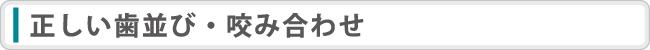 正しい歯並び・咬み合わせ